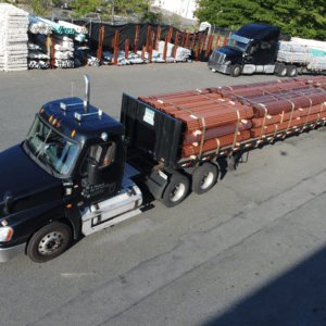 Copper Tube Loaded on a United Pipe & Steel Truck for Delivery