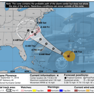Hurricane Florence Being Tracked